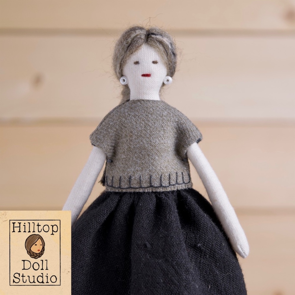 Mini Fabric Doll "Gwen" Handcrafted Textile Cloth Heirloom Primitive Doll